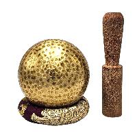 Buddhist Machine Made Singing Bowl, Glossy Finishing, [select Accessories]