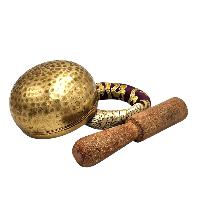 Buddhist Machine Made Singing Bowl, Glossy Finishing, [select Accessories]