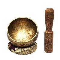 Buddhist Machine Made Singing Bowl, Glossy Finishing, [select Accessories]