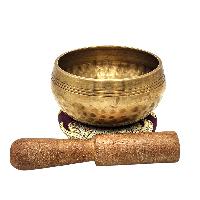 Buddhist Machine Made Singing Bowl, Glossy Finishing, [select Accessories]
