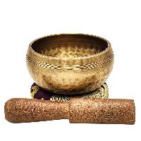 Buddhist Machine Made Singing Bowl, Glossy Finishing, [select Accessories]