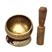 Buddhist Machine Made Singing Bowl, Glossy Finishing, [select Accessories]