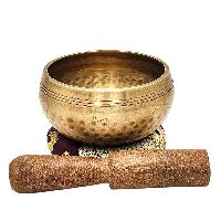 Buddhist Machine Made Singing Bowl, Glossy Finishing, [select Accessories]