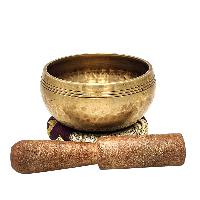 Buddhist Machine Made Singing Bowl, Glossy Finishing, [select Accessories]
