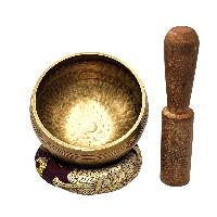 Buddhist Machine Made Singing Bowl, Glossy Finishing, [select Accessories]