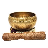 Buddhist Machine Made Singing Bowl, Glossy Finishing, [select Accessories]