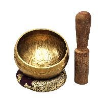 Buddhist Machine Made Singing Bowl, Glossy Finishing, [select Accessories]