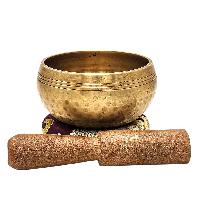Buddhist Machine Made Singing Bowl, Glossy Finishing, [select Accessories]