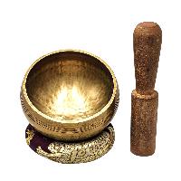 Buddhist Machine Made Singing Bowl, Glossy Finishing, [select Accessories]