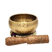 Buddhist Machine Made Singing Bowl, Glossy Finishing, [select Accessories]