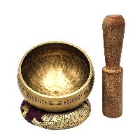 Buddhist Machine Made Singing Bowl, Glossy Finishing, [select Accessories]