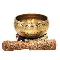Buddhist Machine Made Singing Bowl, Glossy Finishing, [select Accessories]