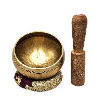 Buddhist Machine Made Singing Bowl, Glossy Finishing, [select Accessories]
