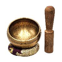 Buddhist Machine Made Singing Bowl, Glossy Finishing, [select Accessories]