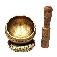 Buddhist Machine Made Singing Bowl, Glossy Finishing, [select Accessories]