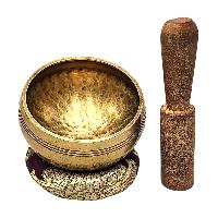 Buddhist Machine Made Singing Bowl, Glossy Finishing, [select Accessories]