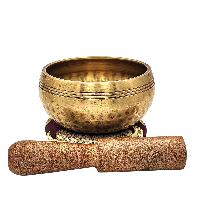 Buddhist Machine Made Singing Bowl, Glossy Finishing, [select Accessories]