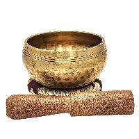 Buddhist Machine Made Singing Bowl, Glossy Finishing, [select Accessories]