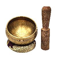 Buddhist Machine Made Singing Bowl, Glossy Finishing, [select Accessories]