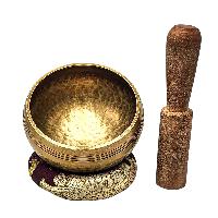 Buddhist Machine Made Singing Bowl, Glossy Finishing, [select Accessories]