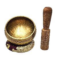 Buddhist Machine Made Singing Bowl, Glossy Finishing, [select Accessories]
