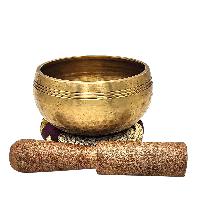 Buddhist Machine Made Singing Bowl, Glossy Finishing, [select Accessories]