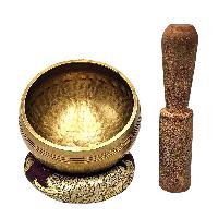 Buddhist Machine Made Singing Bowl, Glossy Finishing, [select Accessories]