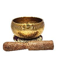 Buddhist Machine Made Singing Bowl, Glossy Finishing, [select Accessories]