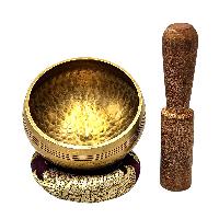Buddhist Machine Made Singing Bowl, Glossy Finishing, [select Accessories]