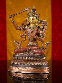 [manjushree] Or [manjushri], Buddhist Handmade Statue, [thangka Color Finishing], [face Painted]