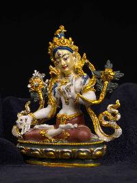 [white Tara], Buddhist Miniature Statue, [thangka Color Finishing], [face Painted]