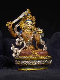 [manjushree] Or [manjushri], Buddhist Miniature Statue, [thangka Color Finishing], [face Painted]