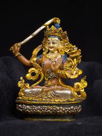 [manjushree] Or [manjushri], Buddhist Miniature Statue, [thangka Color Finishing], [face Painted]