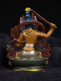 [manjushree] Or [manjushri], Buddhist Miniature Statue, [thangka Color Finishing], [face Painted]