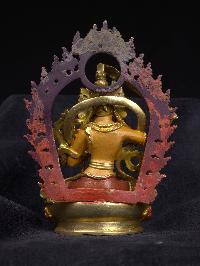 [manjushree] Or [manjushri], Buddhist Miniature Statue, [thangka Color Finishing], [face Painted]