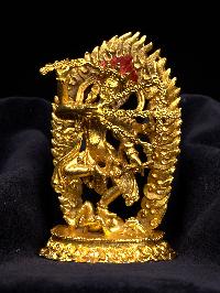 [kurukulla], Buddhist Miniature Statue, [full Gold Plated], [face Painted]