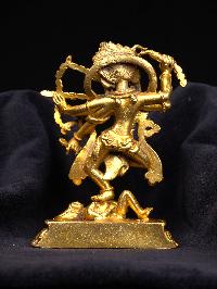 [kurukulla], Buddhist Miniature Statue, [full Gold Plated], [face Painted]