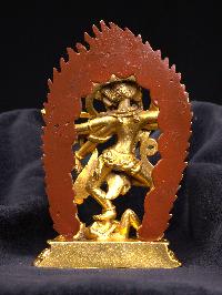 [kurukulla], Buddhist Miniature Statue, [full Gold Plated], [face Painted]