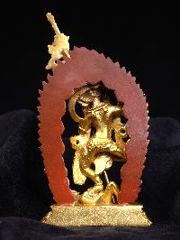 [vajravarahi], Buddhist Miniature Statue, [full Gold Plated], [face Painted]