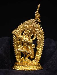 [vajravarahi], Buddhist Miniature Statue, [full Gold Plated], [face Painted]