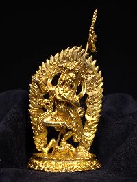 [vajravarahi], Buddhist Miniature Statue, [full Gold Plated], [face Painted]