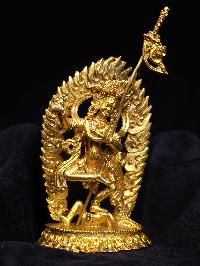 [vajravarahi], Buddhist Miniature Statue, [full Gold Plated], [face Painted]