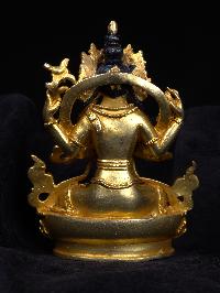 [chenrezig], Buddhist Miniature Statue, [full Gold Plated], [face Painted]