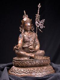 [padmasambhava], [guru] Buddhist Handmade Statue, [chocolate Oxidized]