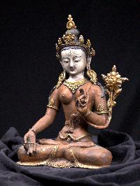 [white Tara], Buddhist Handmade Statue, [thangka Color Finishing], [antique]