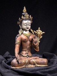 [white Tara], Buddhist Handmade Statue, [thangka Color Finishing], [antique]