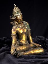 [indra], Buddhist Handmade Statue, [full Gold Plated], [antique]