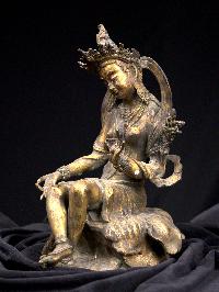 [bodhisattva], Buddhist Handmade Statue, [full Gold Plated], [antique]