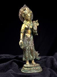 [standing Tara], Buddhist Handmade Statue, [full Gold Plated], [antique]