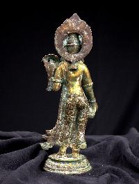 [standing Tara], Buddhist Handmade Statue, [full Gold Plated], [antique]